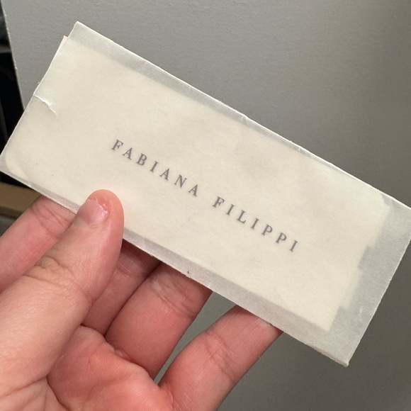 Fabiana Fillipi Black Leather Shopper with Shoulder Strap Metallic Detail Used - Picture 3 of 10